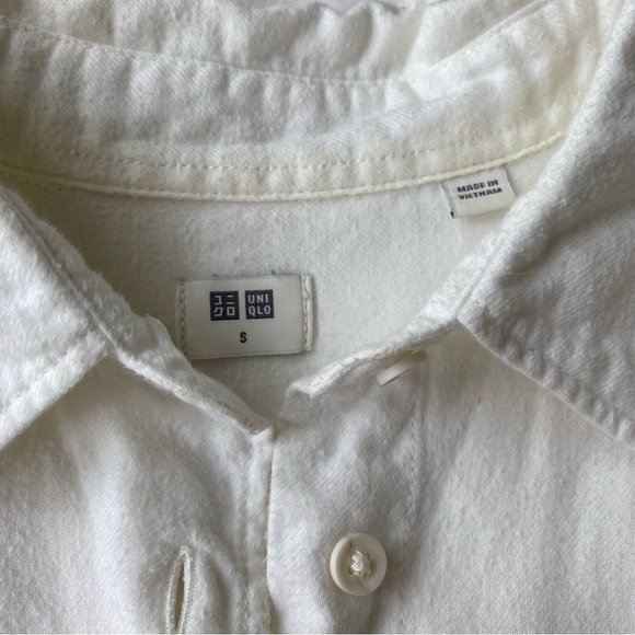 Uniqlo flannel button down shirt white size small - Picture 3 of 6